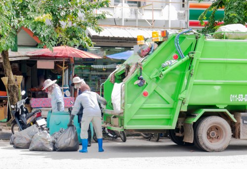 Professional waste clearance team at a construction site